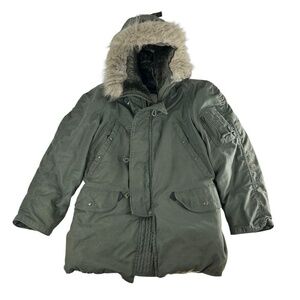 Vintage 60s USAF Jacket Mens Small Green N36B Extreme Cold Weather Parka Flight